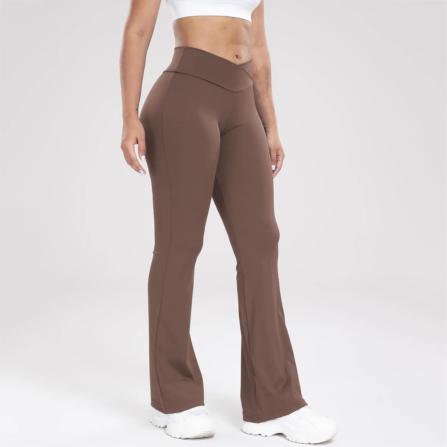 Lastesso Flare Leggings for Women High Waist Classiac Yoga Gym Pants with Pockets Tummy Control Going Out Workout Leggings