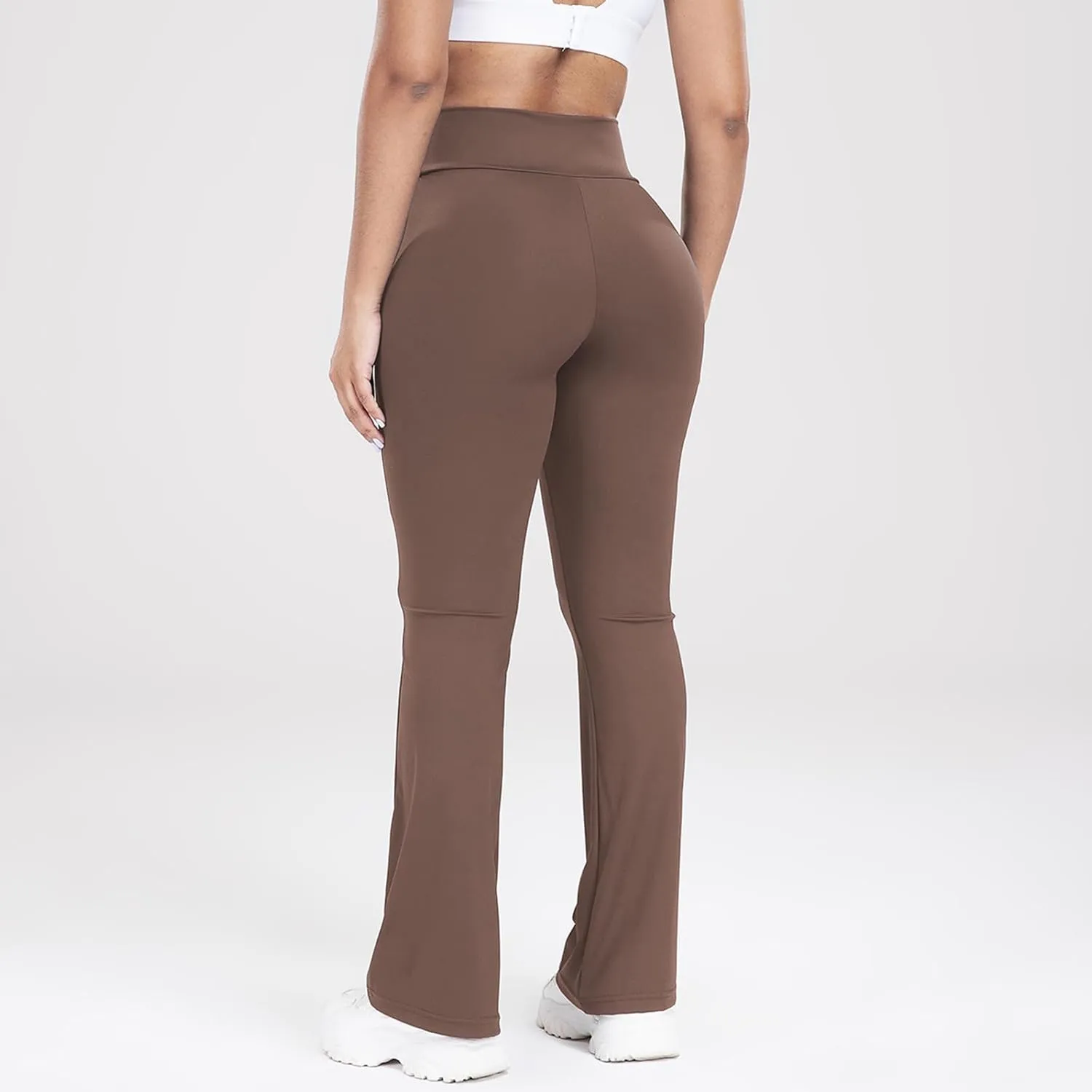 Lastesso Flare Leggings for Women High Waist Classiac Yoga Gym Pants with Pockets Tummy Control Going Out Workout Leggings