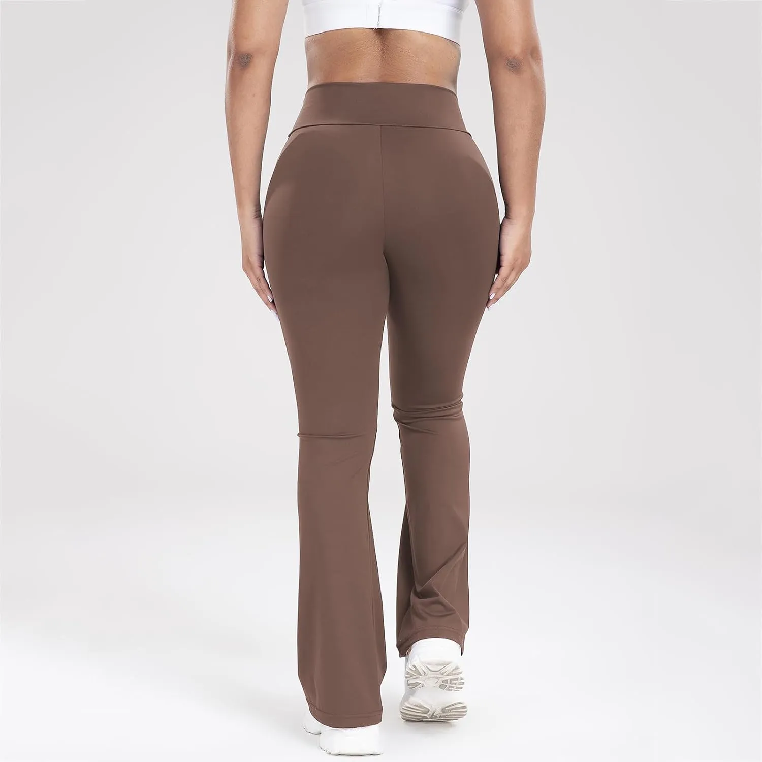Lastesso Flare Leggings for Women High Waist Classiac Yoga Gym Pants with Pockets Tummy Control Going Out Workout Leggings