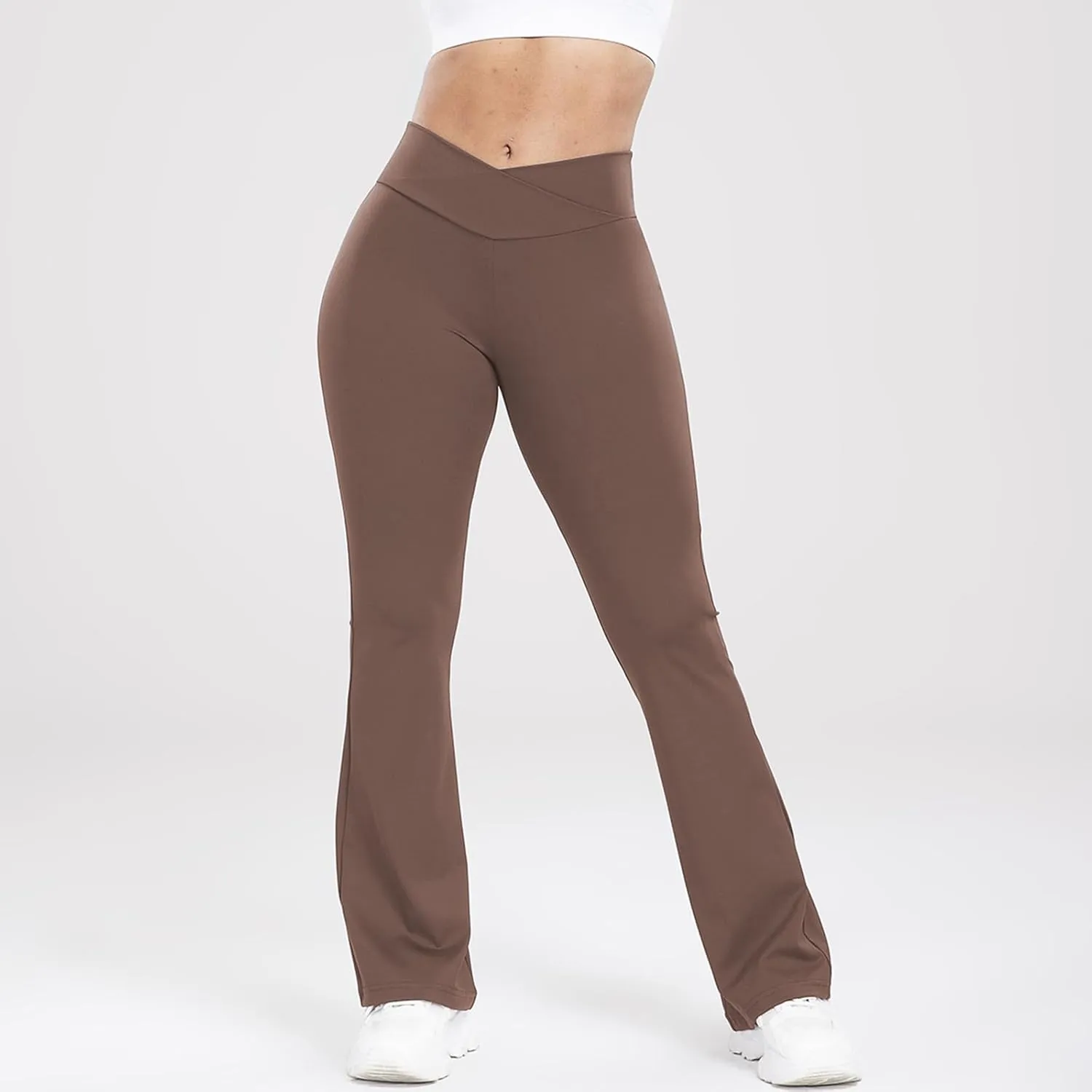 Lastesso Flare Leggings for Women High Waist Classiac Yoga Gym Pants with Pockets Tummy Control Going Out Workout Leggings