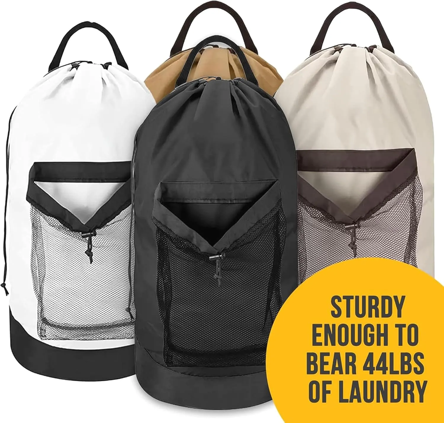 Laundry Bag Heavy Duty Graduation University XL Bag Backpack with Hanging Shoulder Strap & Mesh Pocket - Back to School College Graduation Gift - Dorm Essentials, Travel Essentials Laundry Hamper