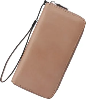 Lavemi Women's RFID Blocking 100% Leather Large Capacity Zip Around Wallet Phone Holder Clutch Travel Purse Wristlet