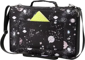 Lbxgap 500 Individual-Slot Colored Pencil Organizer with Zipper - Fabric Art Storage Bag for Painters and Artists (Small Slots,Galaxy Black)