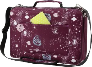 Lbxgap 500 Individual-Slot Colored Pencil Organizer with Zipper - Fabric Art Storage Bag for Painters and Artists (Small Slots,Galaxy Purple)