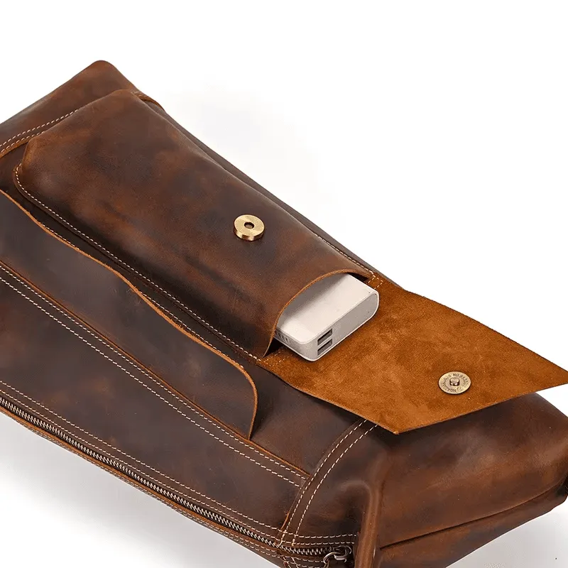 Leather Bags For Men Leather Backpack Daypack Travel Bag Vintage