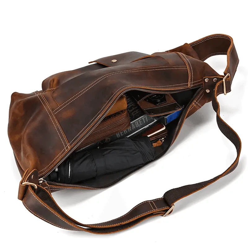 Leather Bags For Men Leather Backpack Daypack Travel Bag Vintage