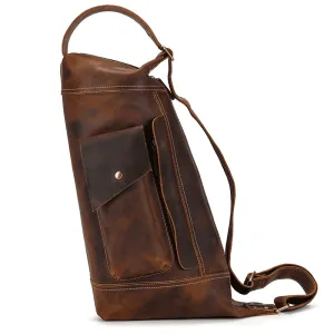 Leather Bags For Men Leather Backpack Daypack Travel Bag Vintage