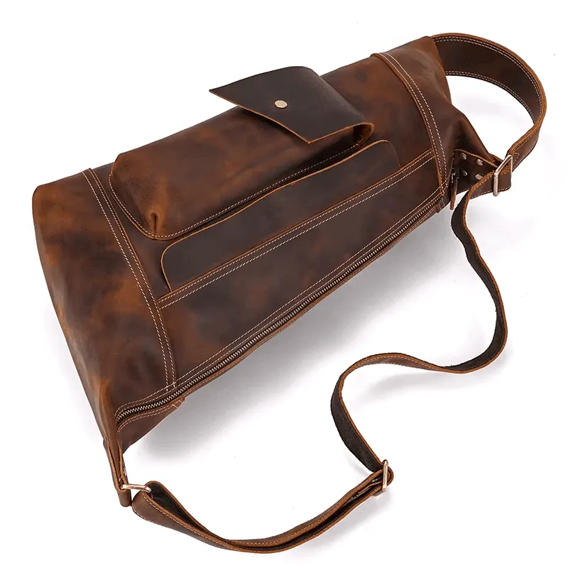 Leather Bags For Men Leather Backpack Daypack Travel Bag Vintage
