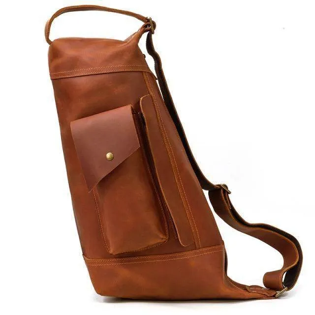 Leather Bags For Men Leather Backpack Daypack Travel Bag Vintage