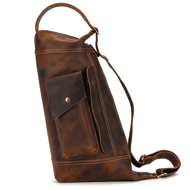 Leather Bags For Men Leather Backpack Daypack Travel Bag Vintage