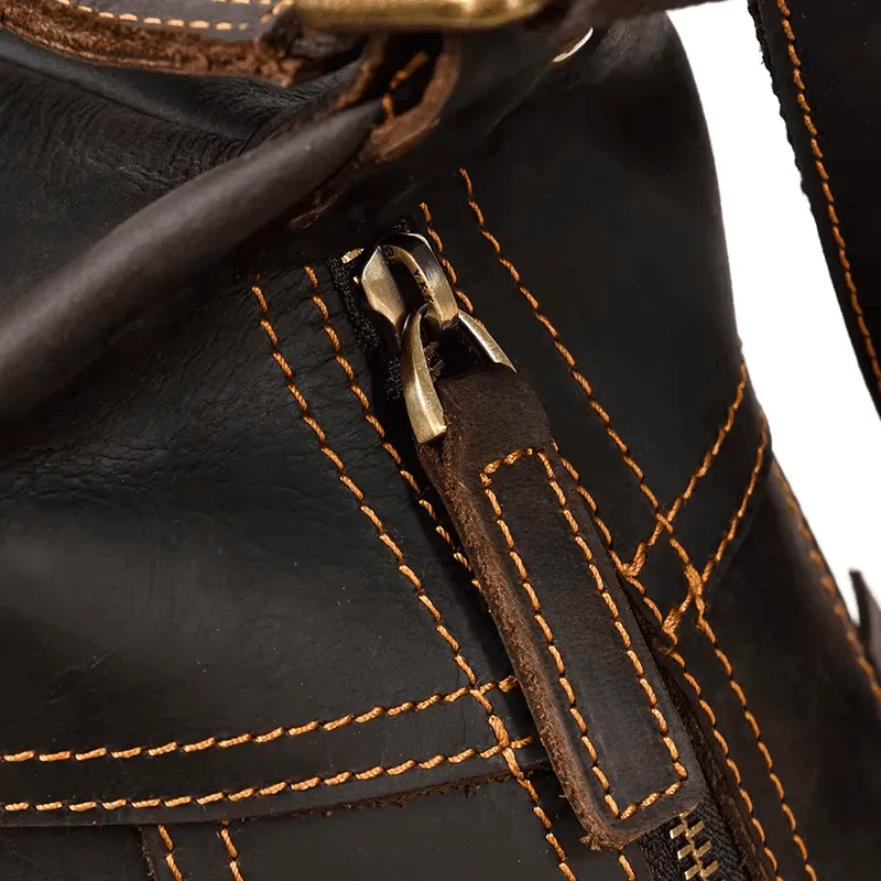 Leather Bags For Men Leather Backpack Daypack Travel Bag Vintage