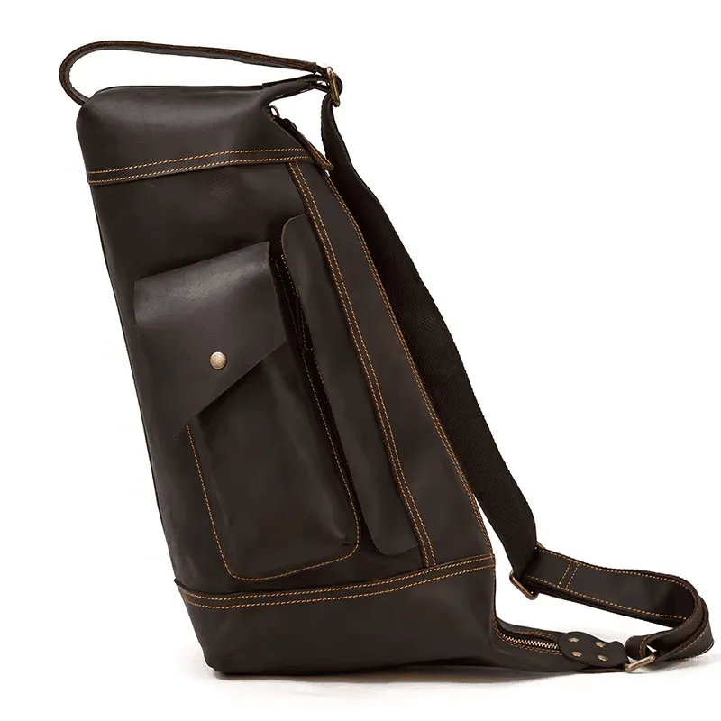 Leather Bags For Men Leather Backpack Daypack Travel Bag Vintage