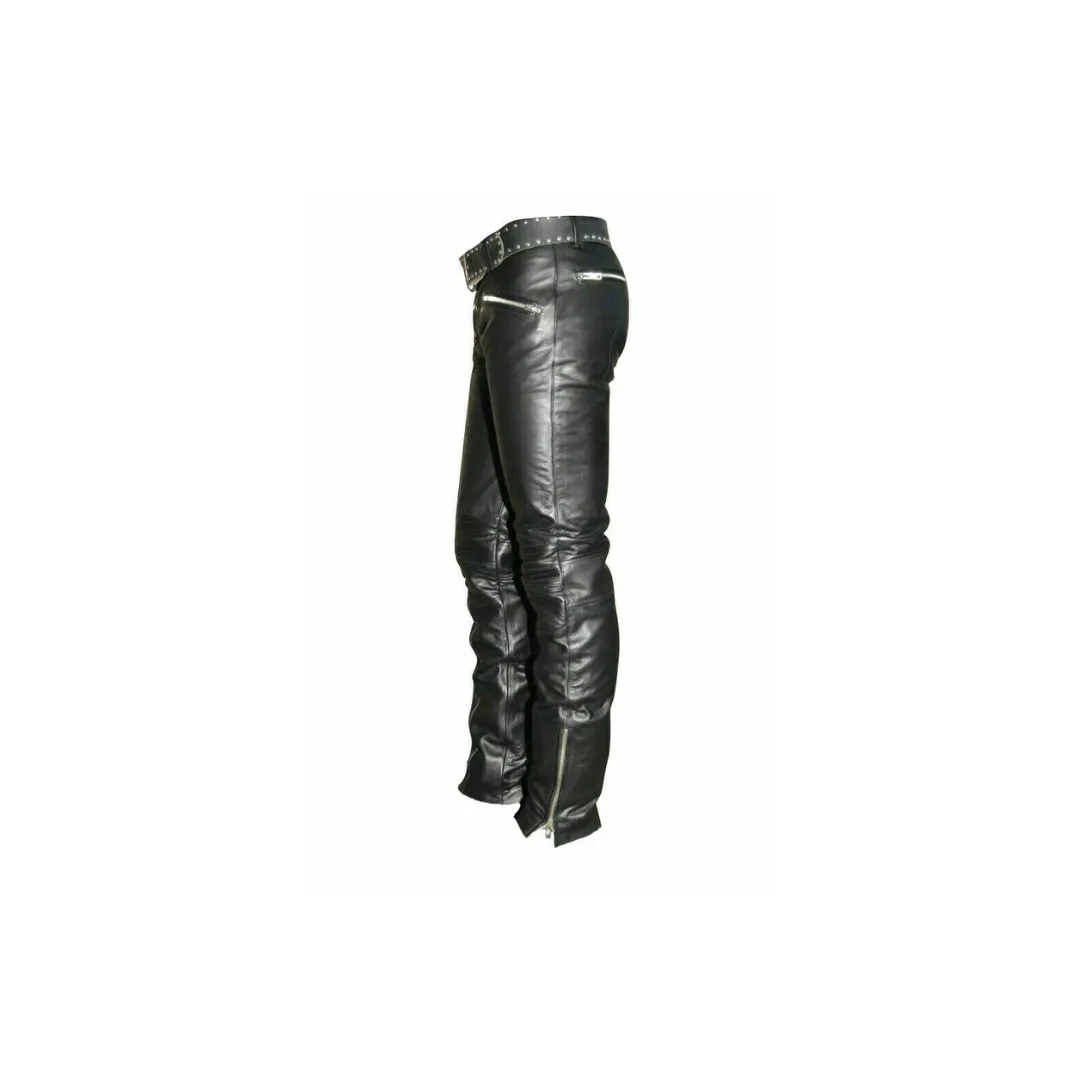 Leather Breeches Motorbike Biker Pants