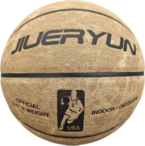 Leather Cowhide Basketball, Gift for a Friend, Indoor and Outdoor Game Basketball Official Size 7
