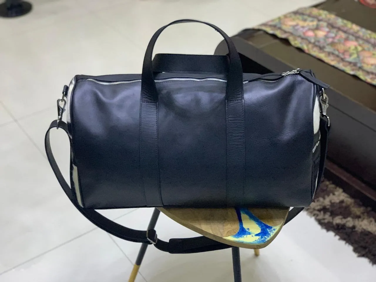 Leather Cowhide Duffel Bag