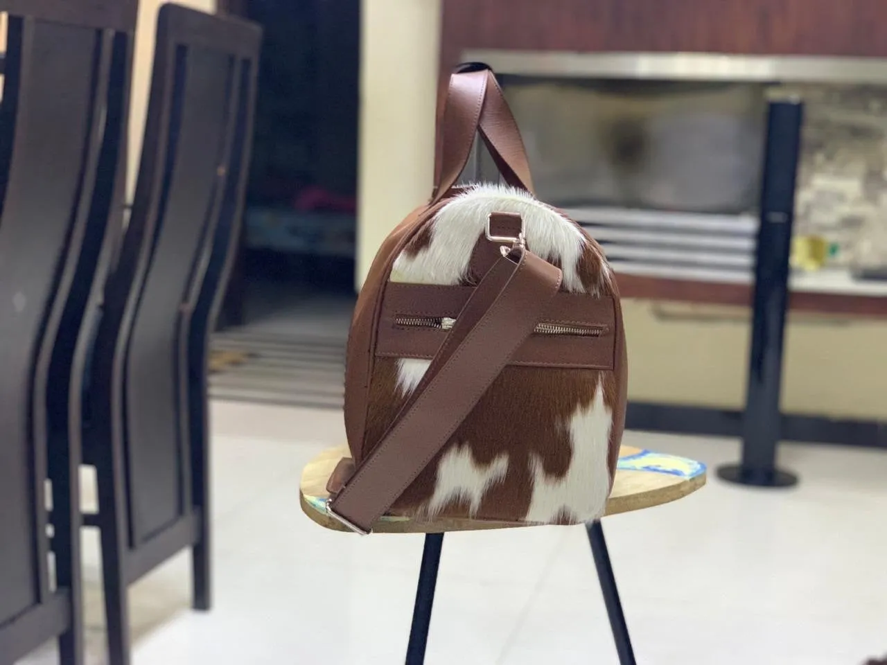 Leather Cowhide Duffel Bag
