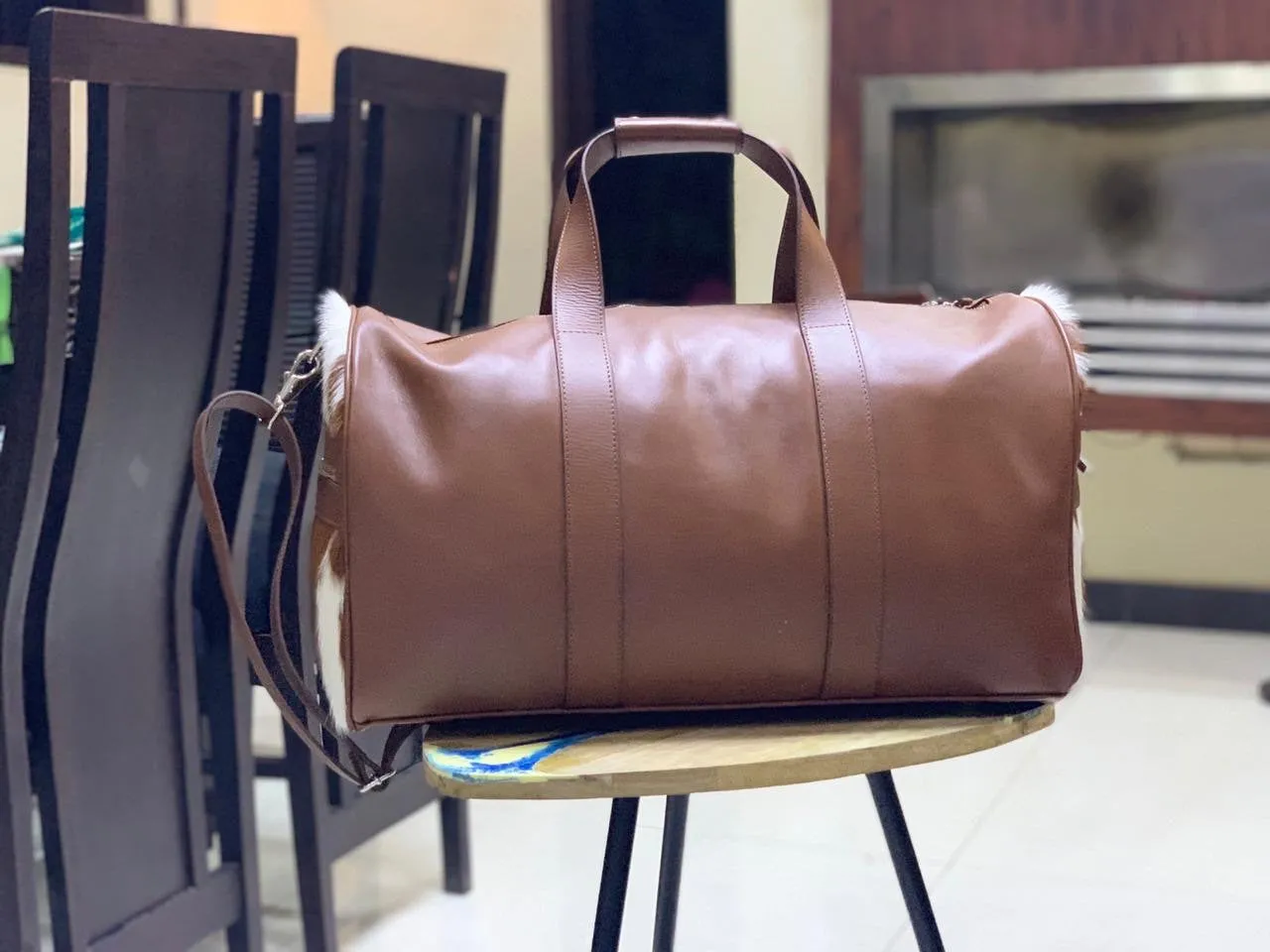 Leather Cowhide Duffel Bag