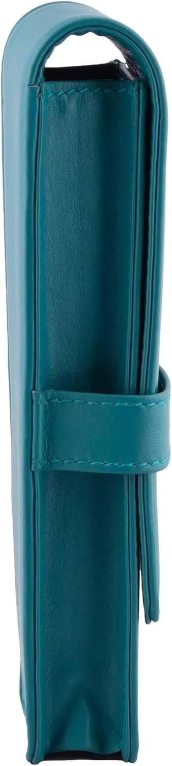 Leather Double Pen Case Pencil Pouch Holder for Two Fountain Ballpoint Rollerball Pens and Pencils