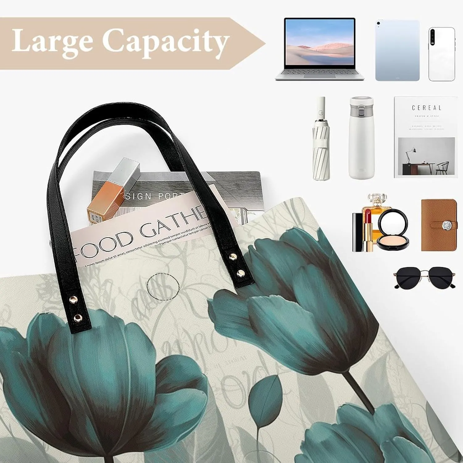 Leather Handbag for Women Tote Bag with Magnetic Buckle Peacock Pattern Crossbody Bag Shoulder Bag