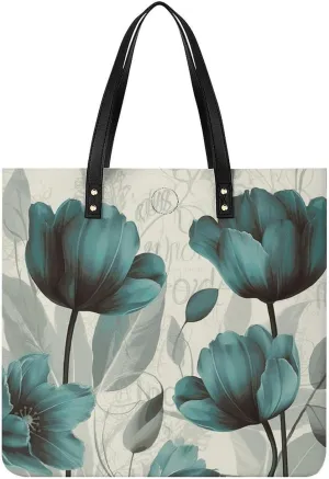 Leather Handbag for Women Tote Bag with Magnetic Buckle Peacock Pattern Crossbody Bag Shoulder Bag