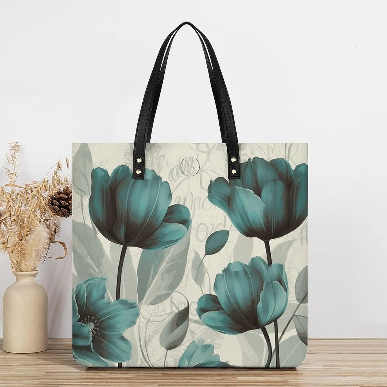 Leather Handbag for Women Tote Bag with Magnetic Buckle Peacock Pattern Crossbody Bag Shoulder Bag