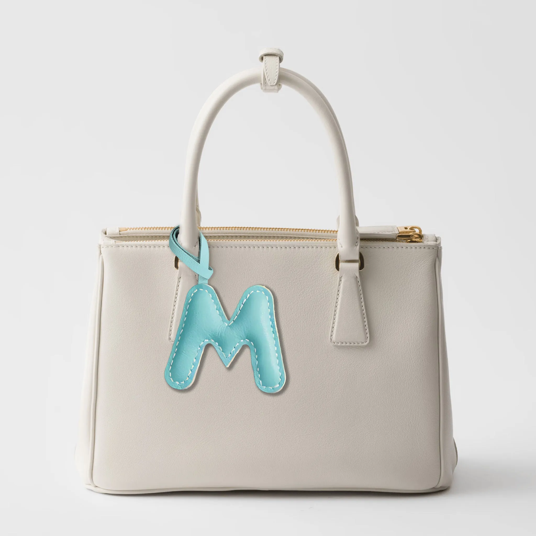 LEATHER INITIALS BAG CHARM