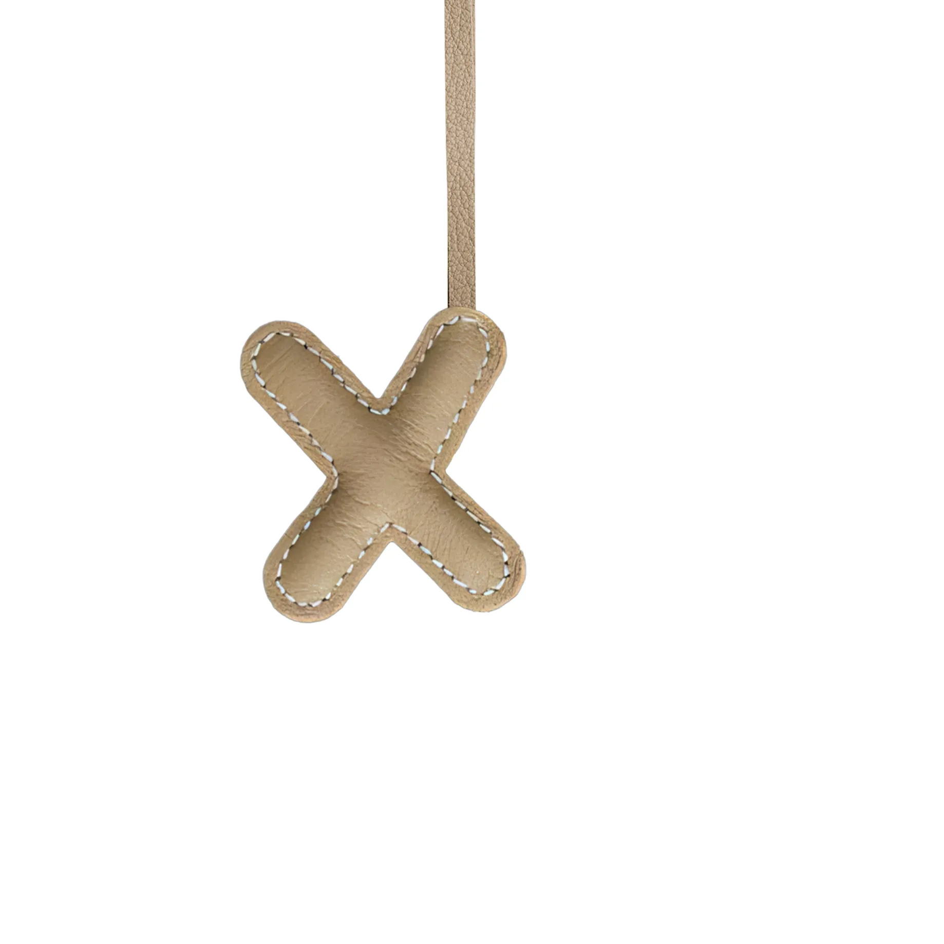 LEATHER INITIALS BAG CHARM