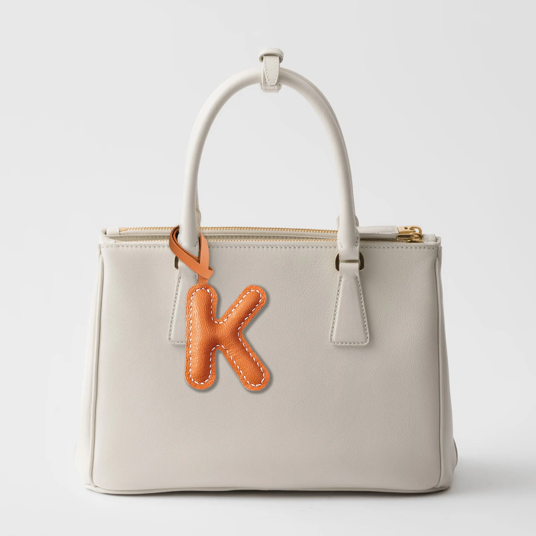 LEATHER INITIALS BAG CHARM