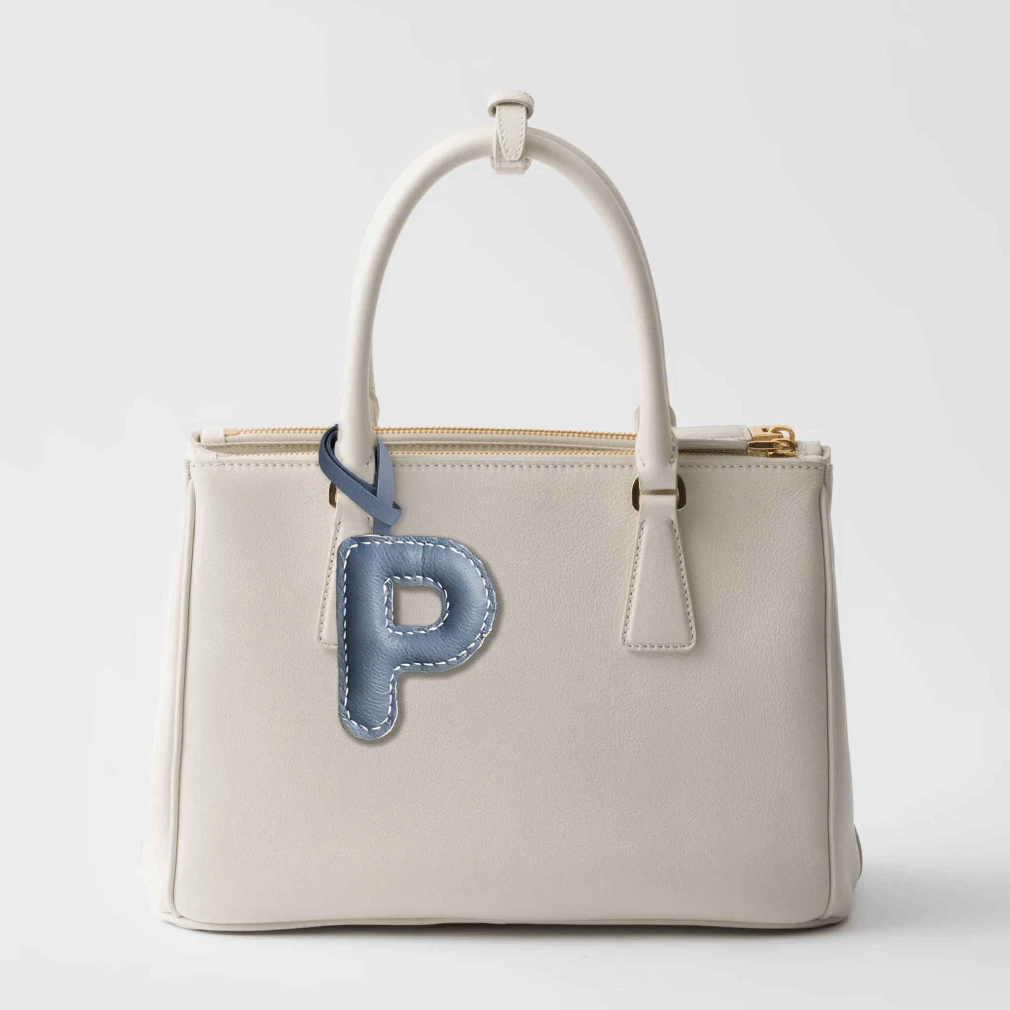 LEATHER INITIALS BAG CHARM