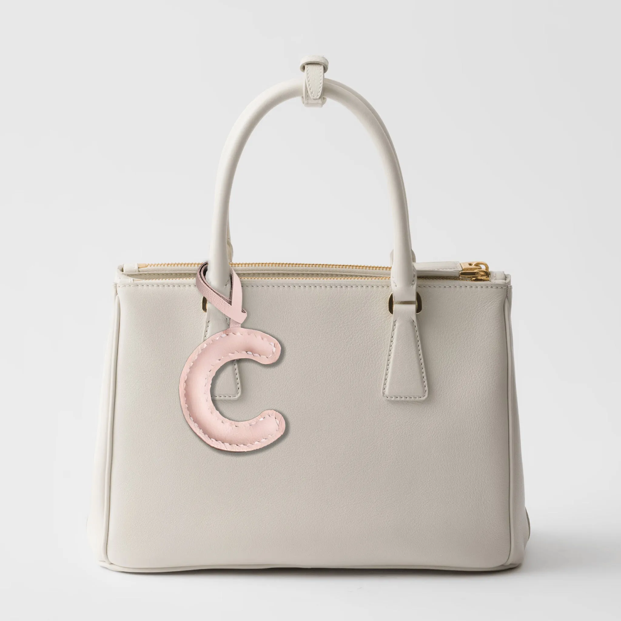 LEATHER INITIALS BAG CHARM