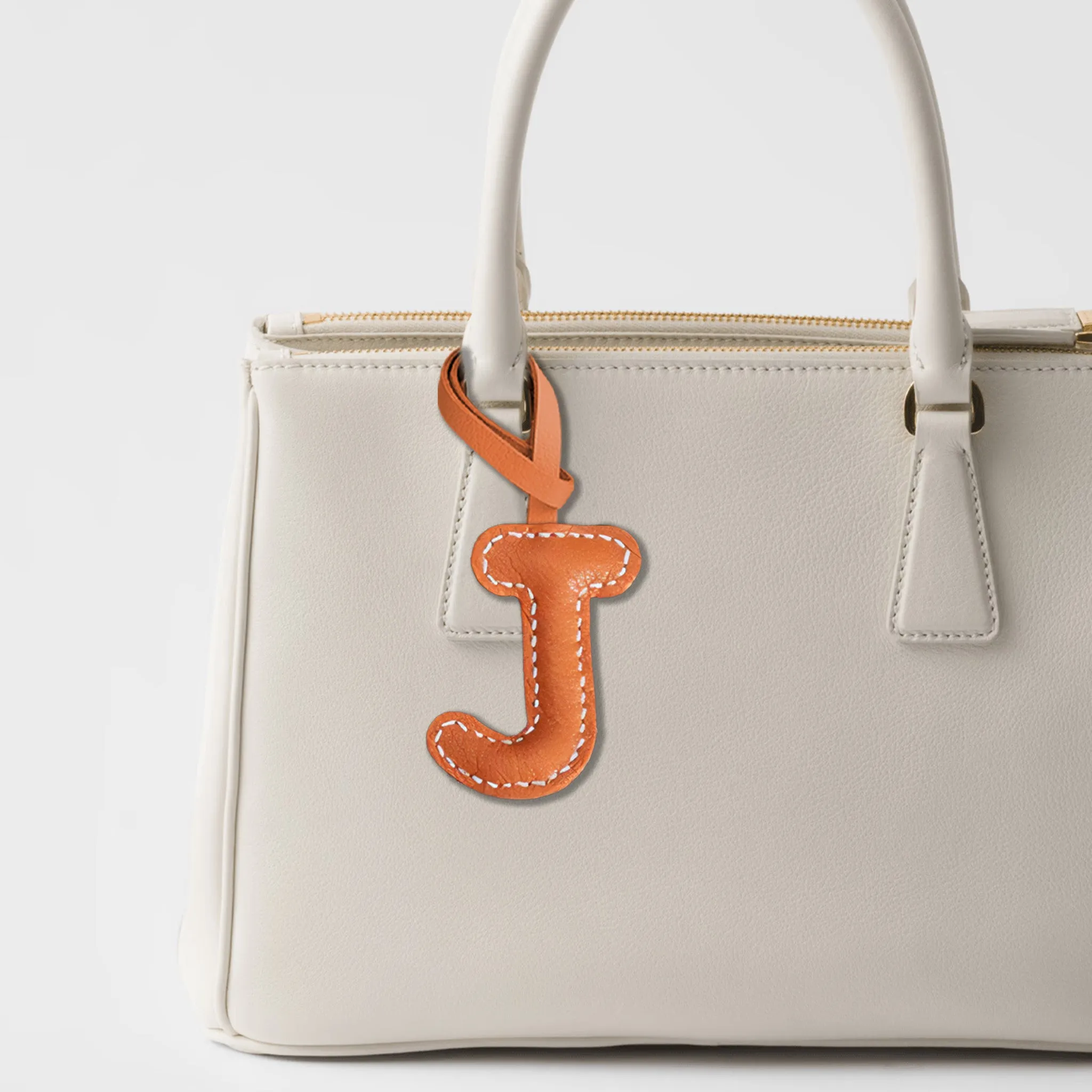LEATHER INITIALS BAG CHARM