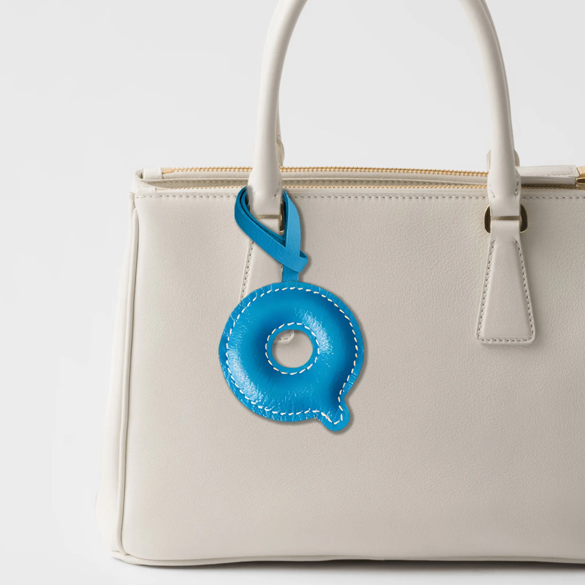 LEATHER INITIALS BAG CHARM
