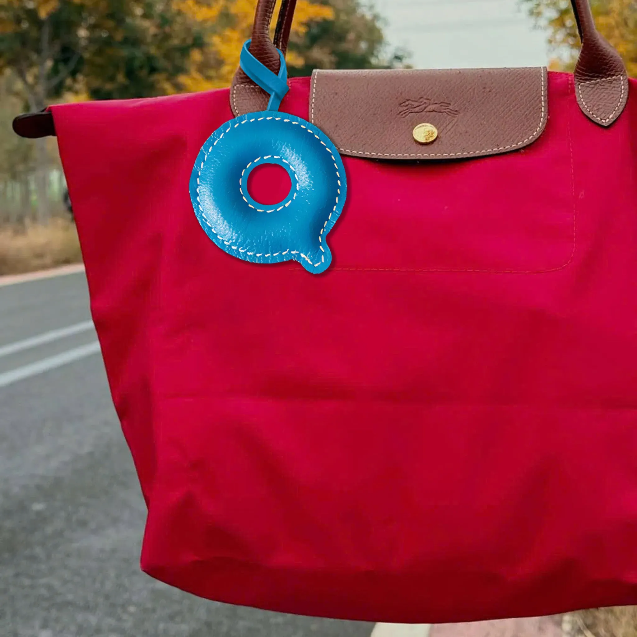 LEATHER INITIALS BAG CHARM