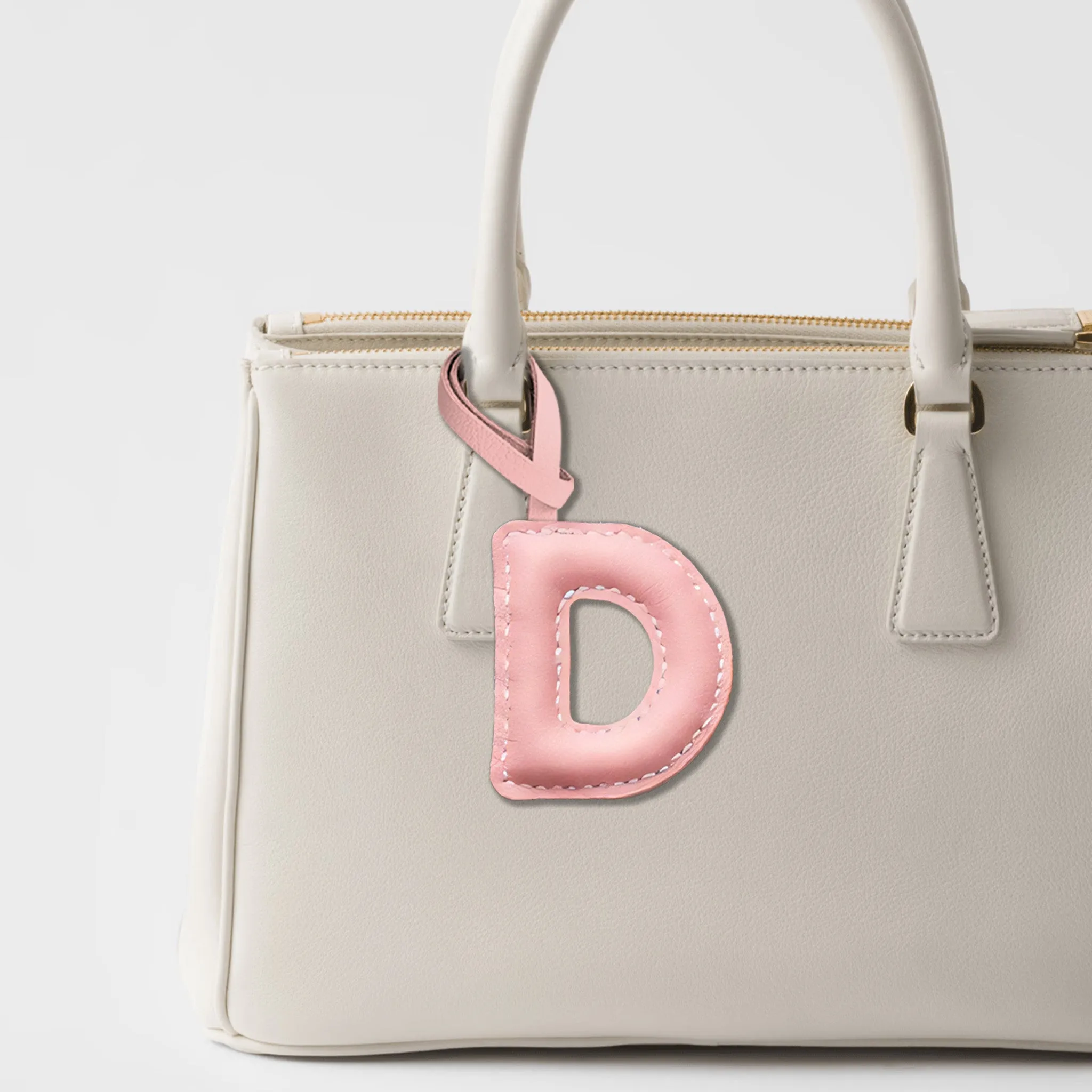 LEATHER INITIALS BAG CHARM