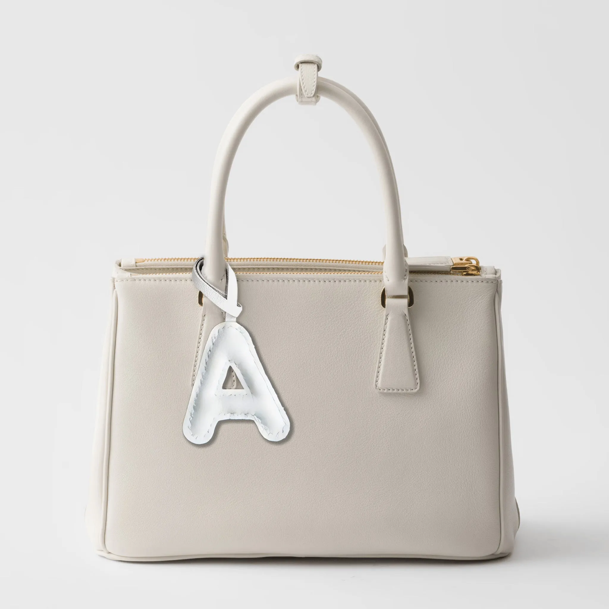LEATHER INITIALS BAG CHARM