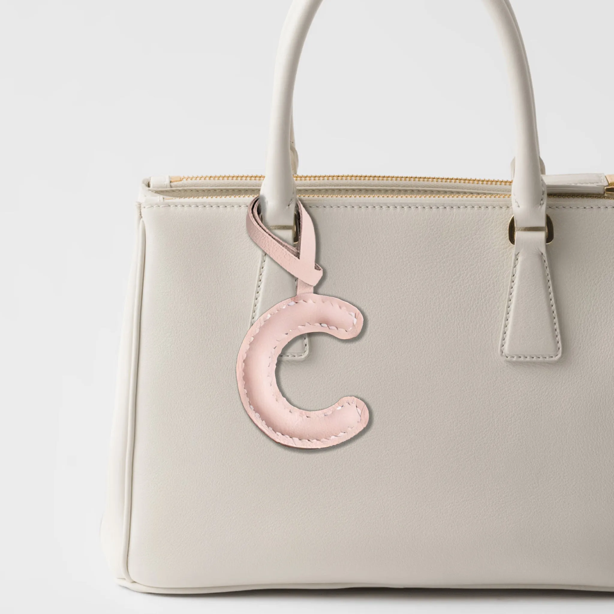 LEATHER INITIALS BAG CHARM