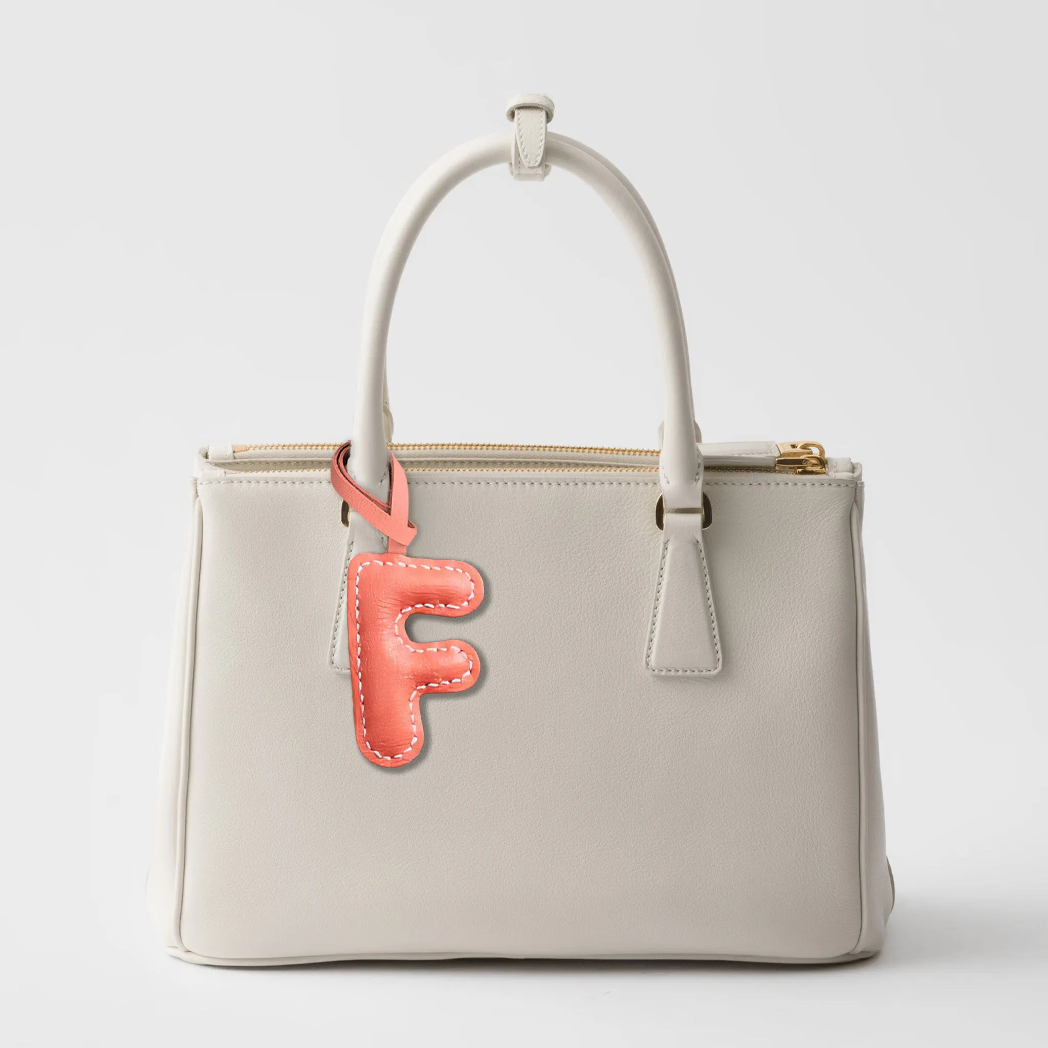 LEATHER INITIALS BAG CHARM