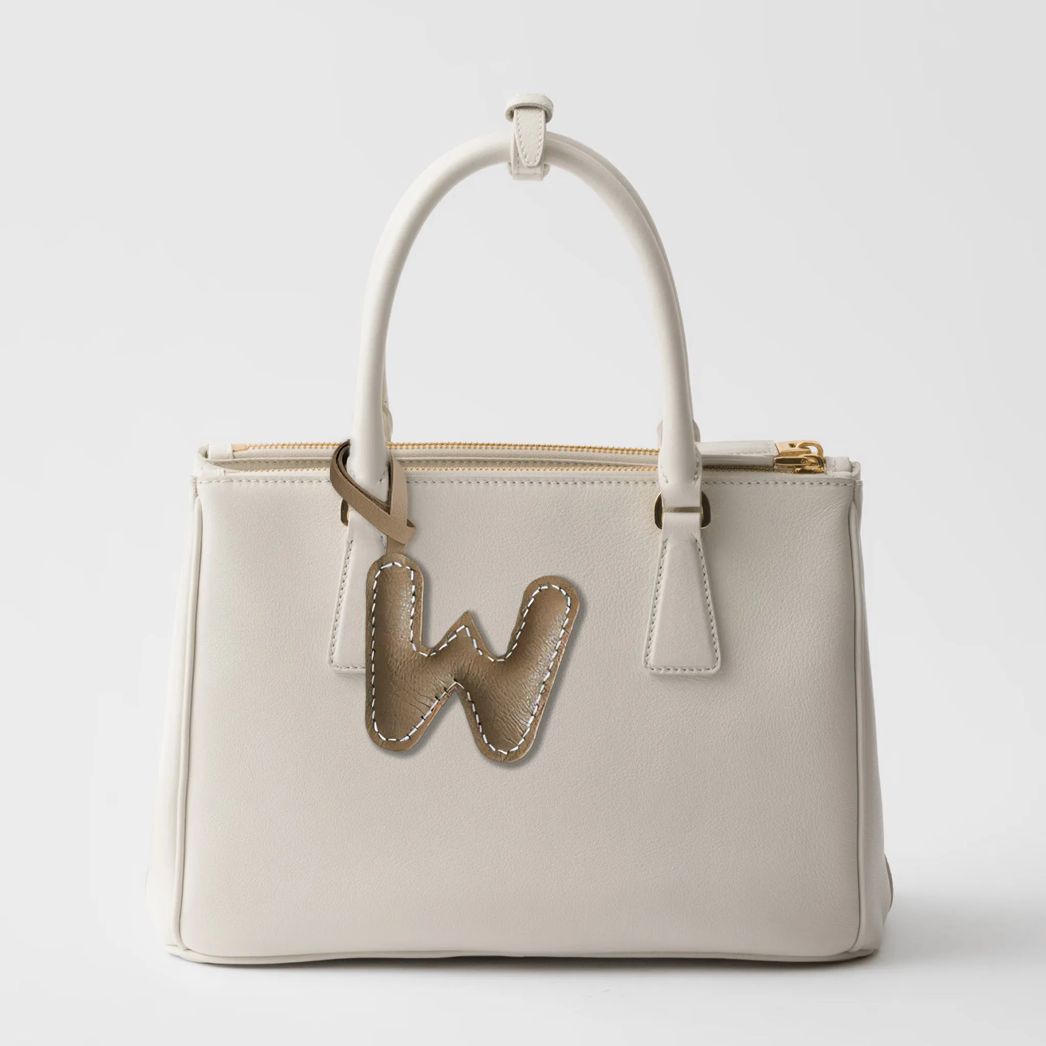 LEATHER INITIALS BAG CHARM