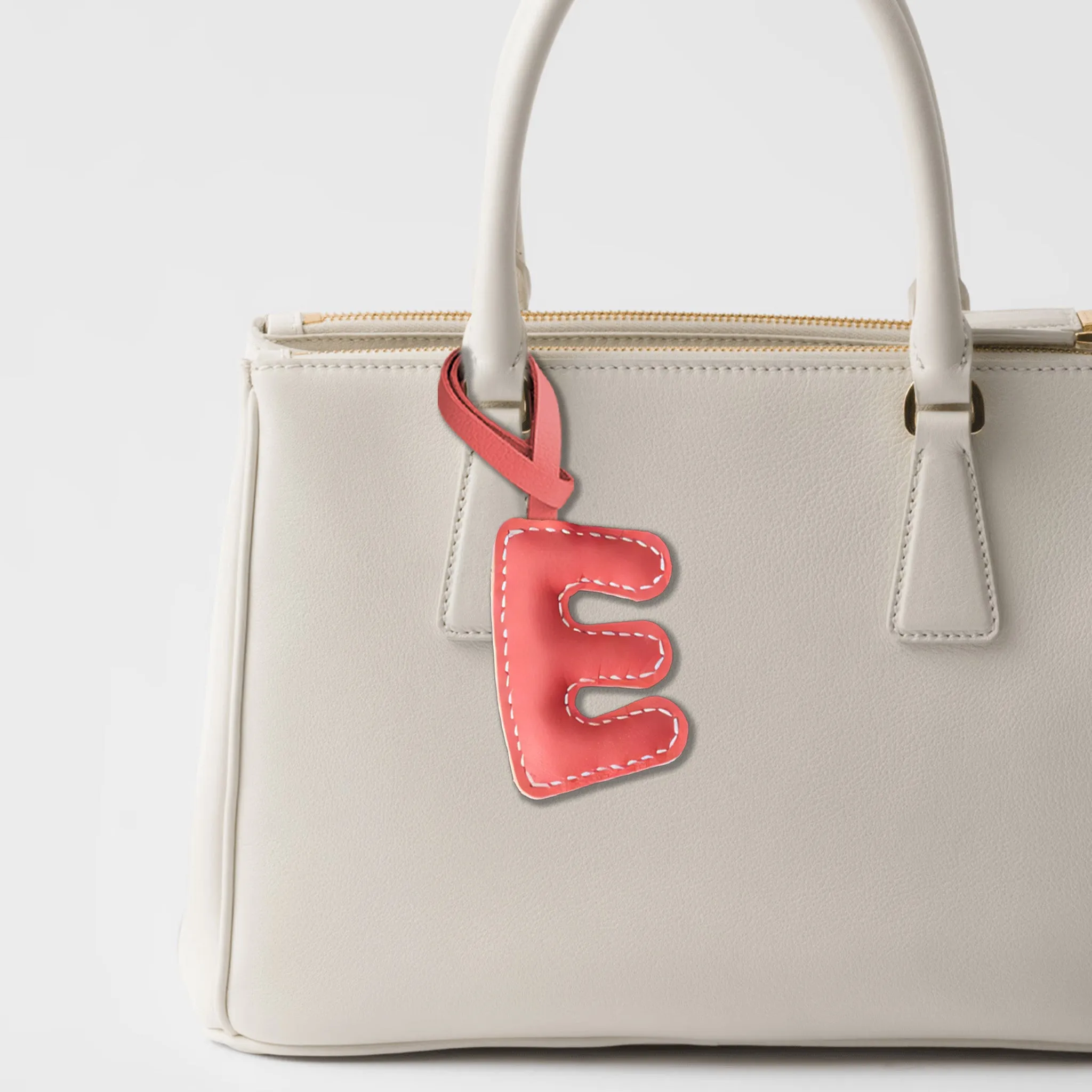 LEATHER INITIALS BAG CHARM