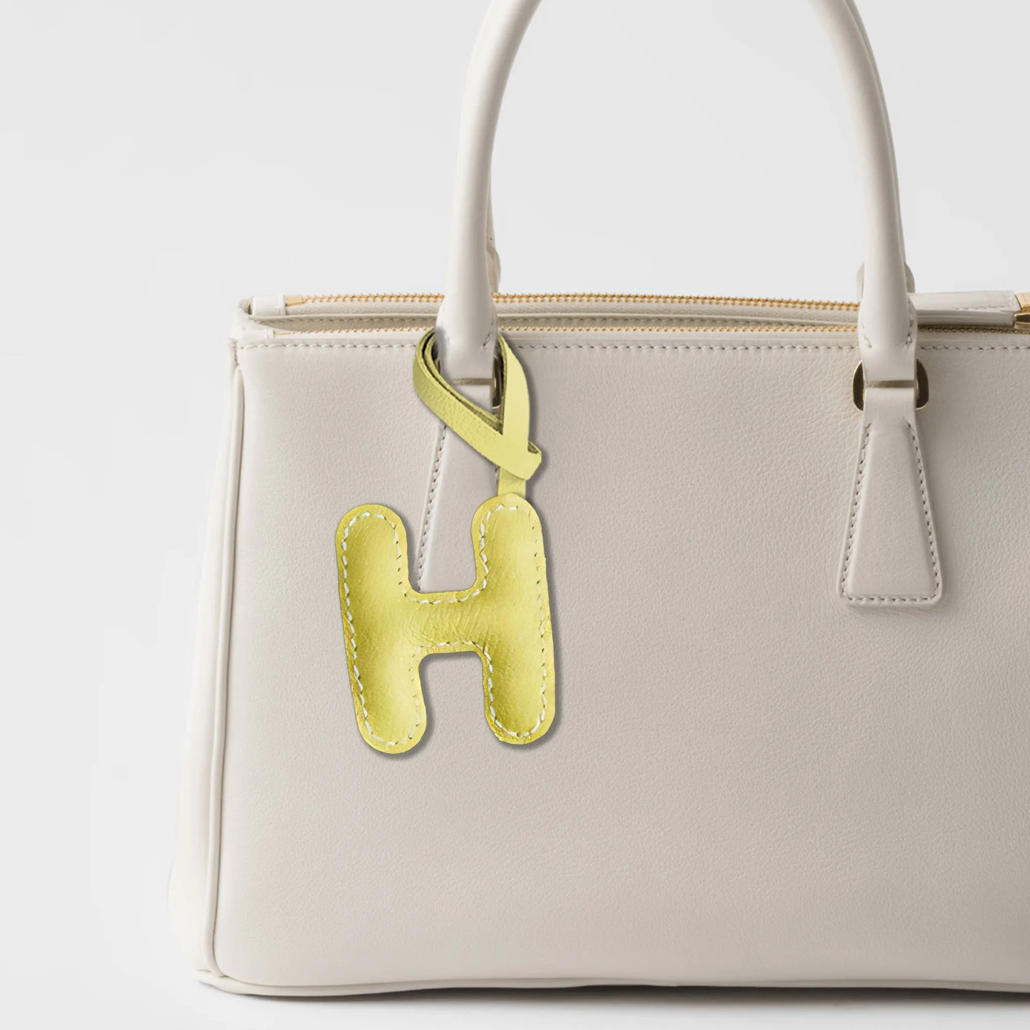 LEATHER INITIALS BAG CHARM