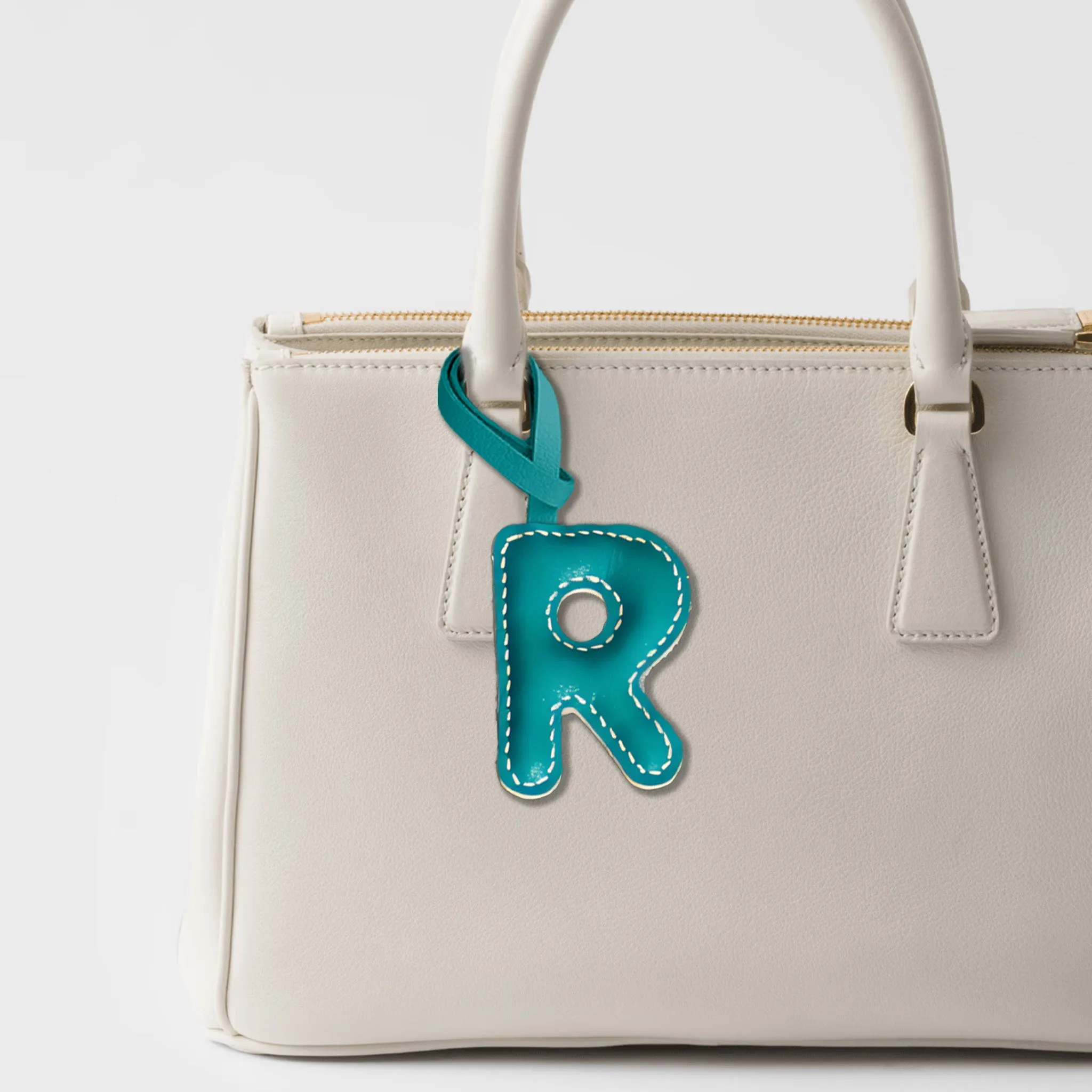 LEATHER INITIALS BAG CHARM