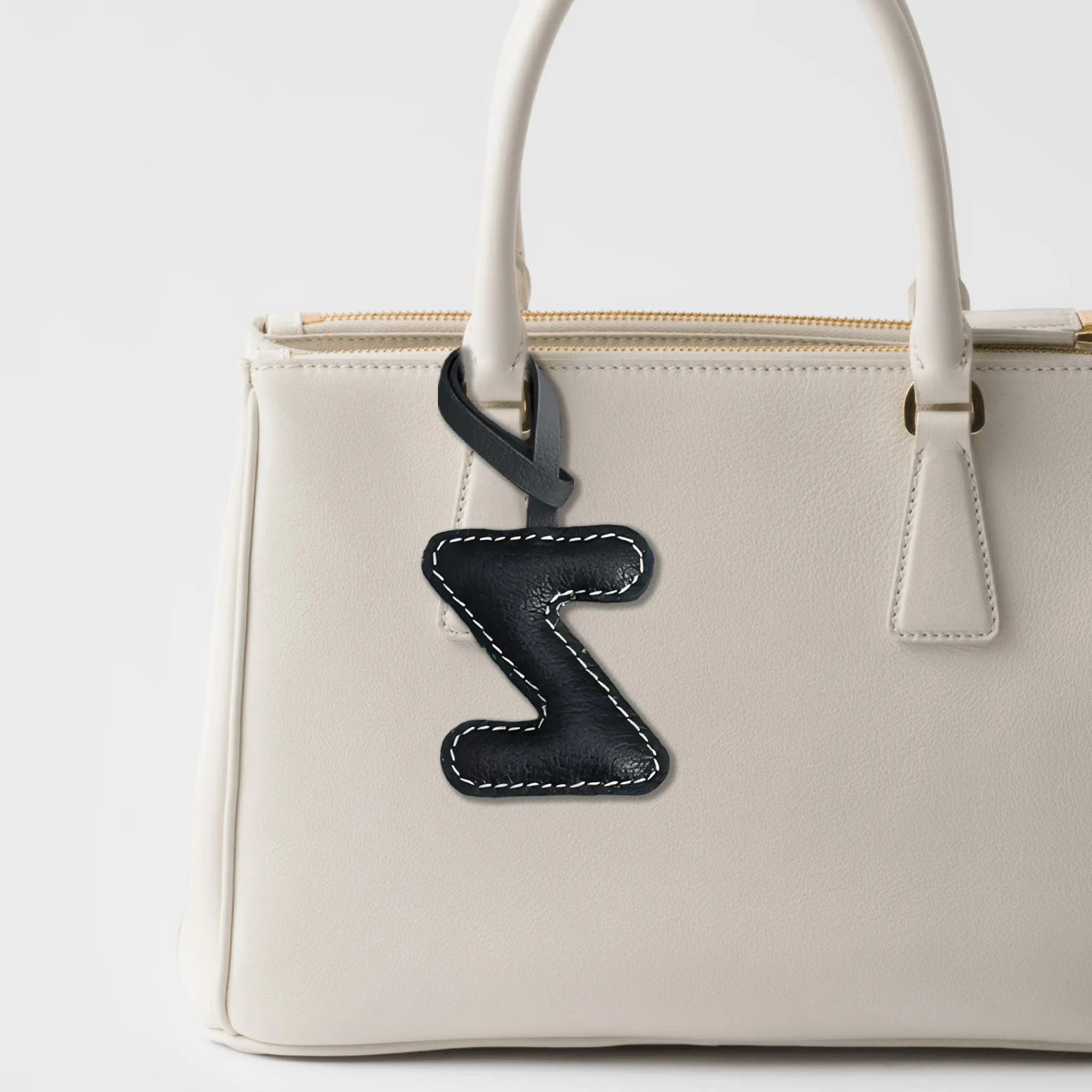 LEATHER INITIALS BAG CHARM