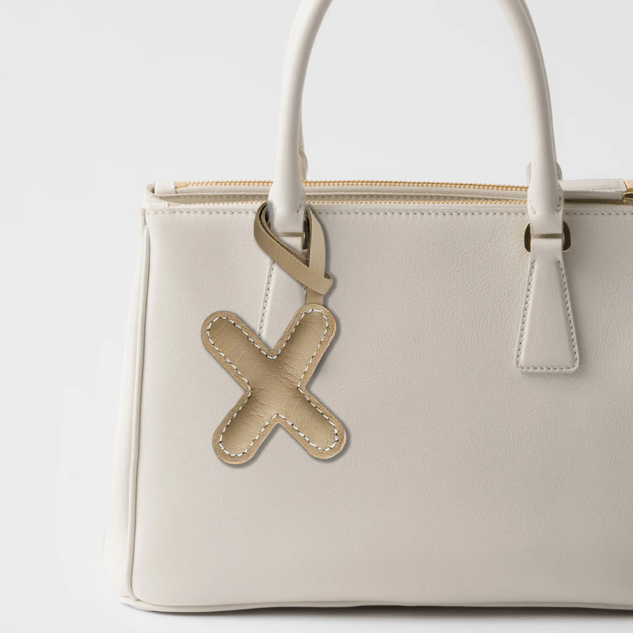 LEATHER INITIALS BAG CHARM