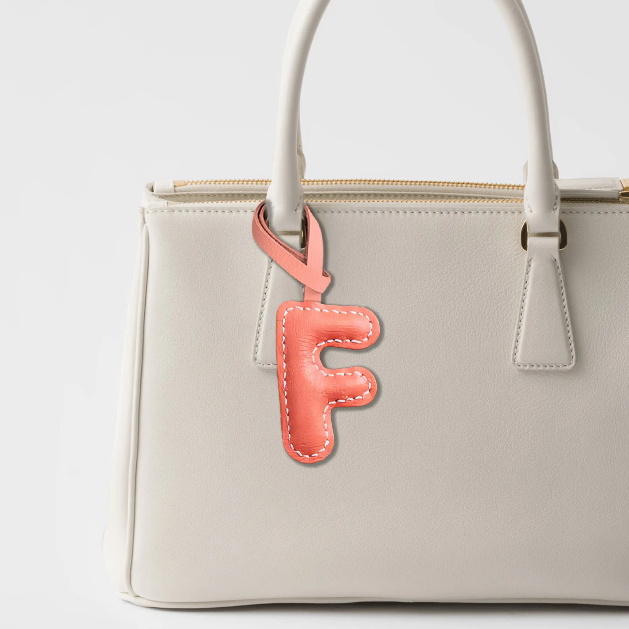 LEATHER INITIALS BAG CHARM