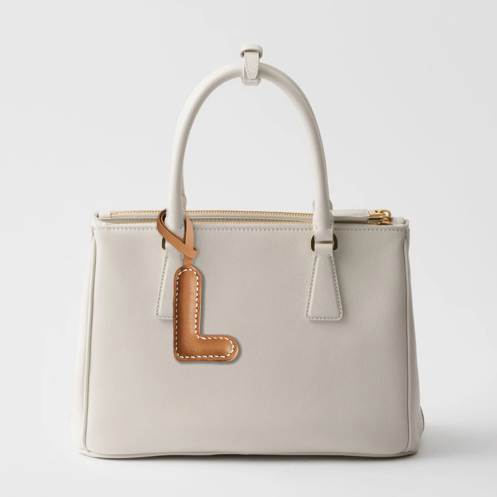 LEATHER INITIALS BAG CHARM