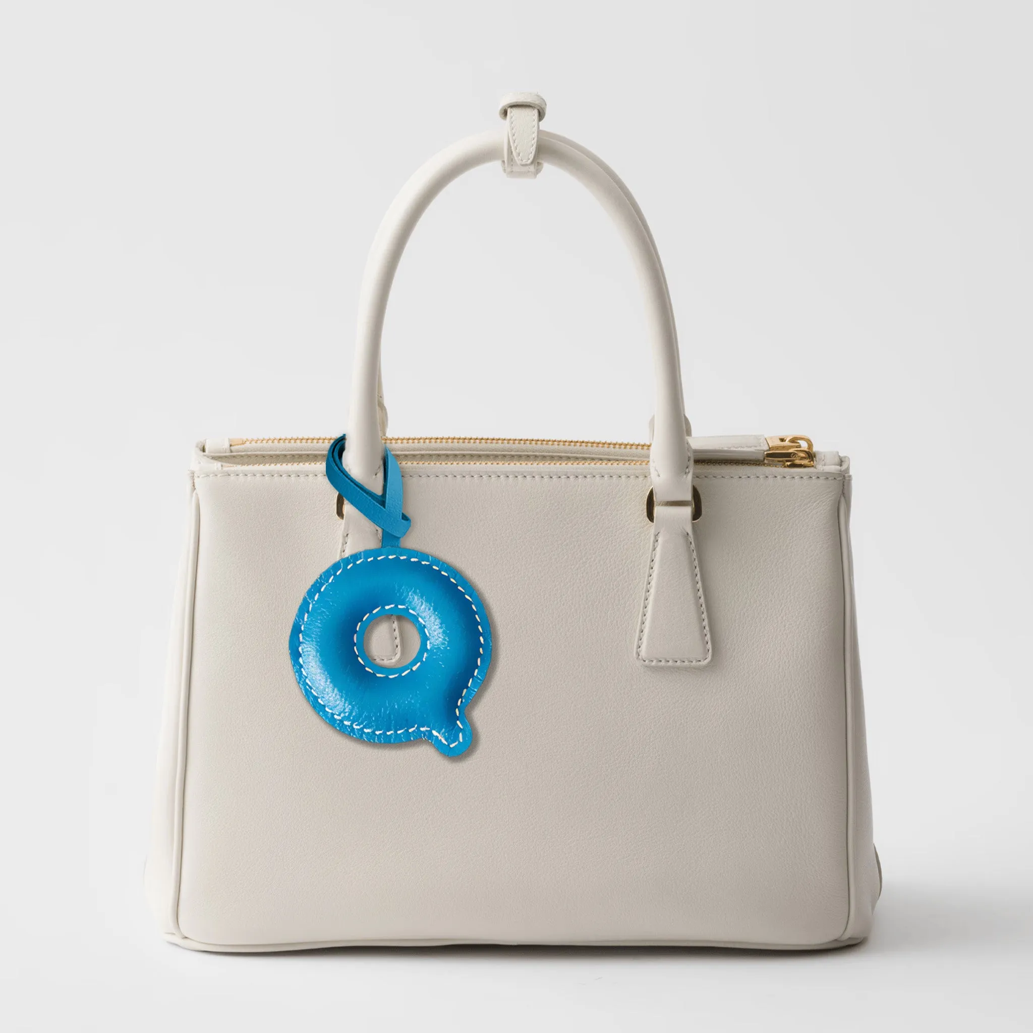 LEATHER INITIALS BAG CHARM