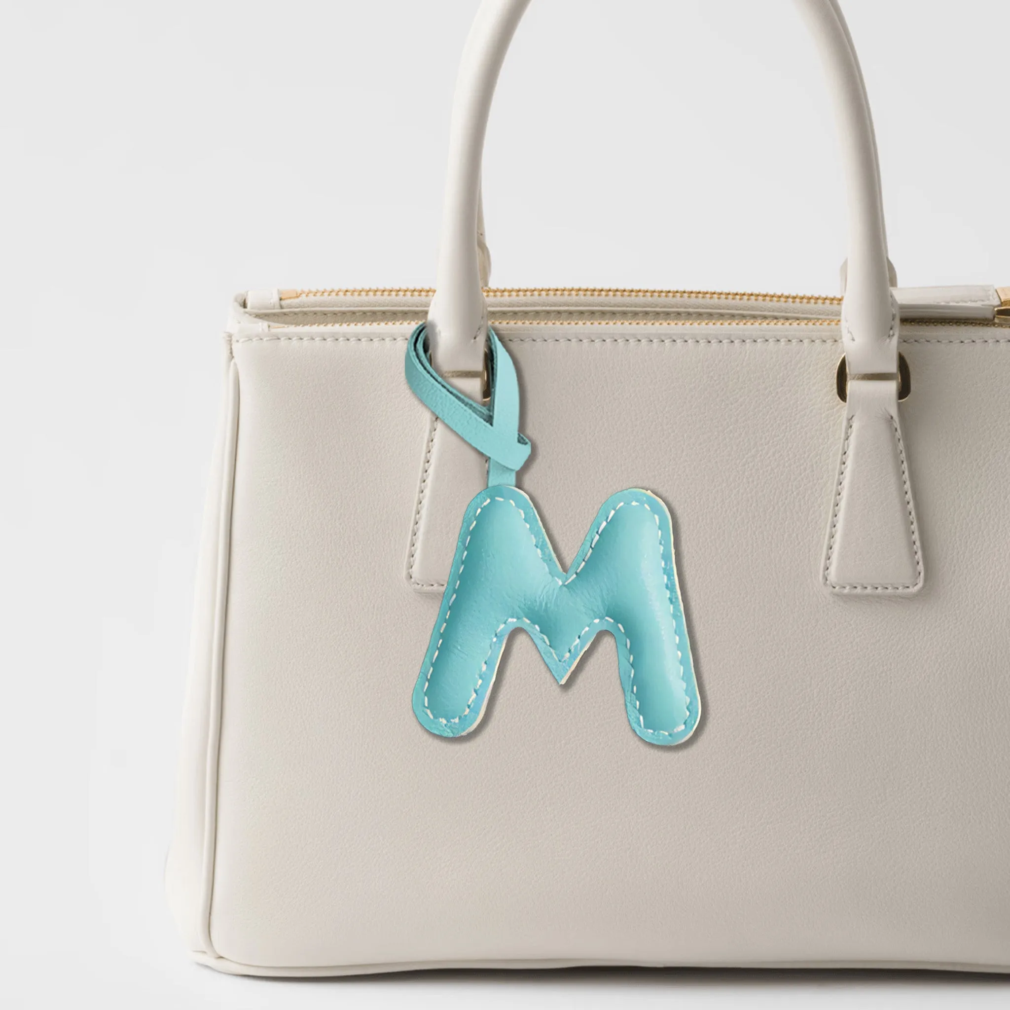 LEATHER INITIALS BAG CHARM