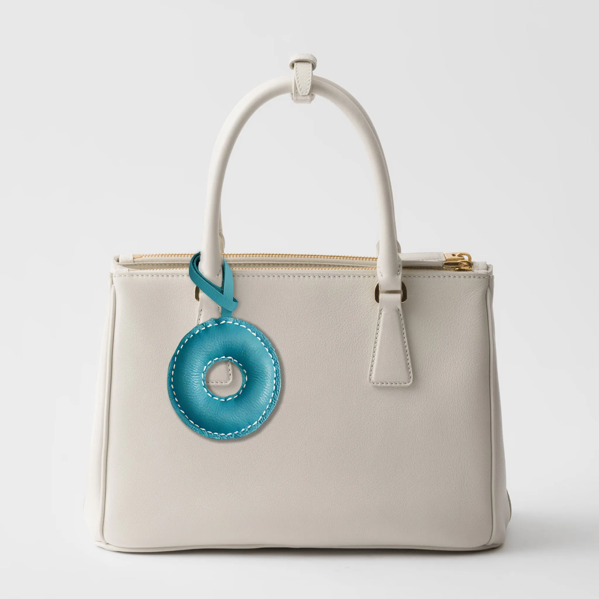LEATHER INITIALS BAG CHARM