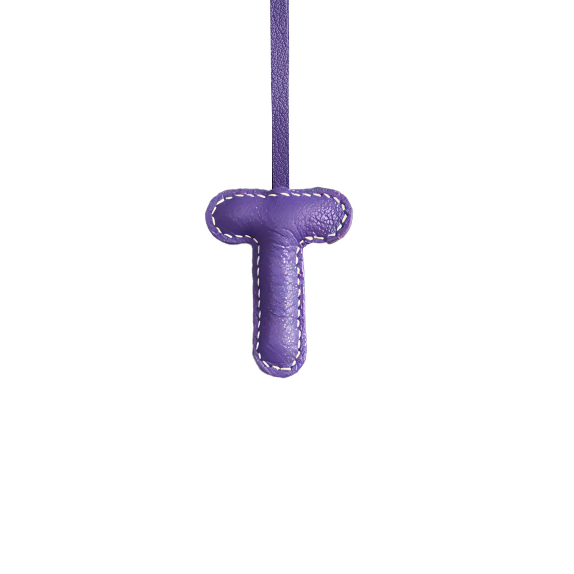 LEATHER INITIALS BAG CHARM