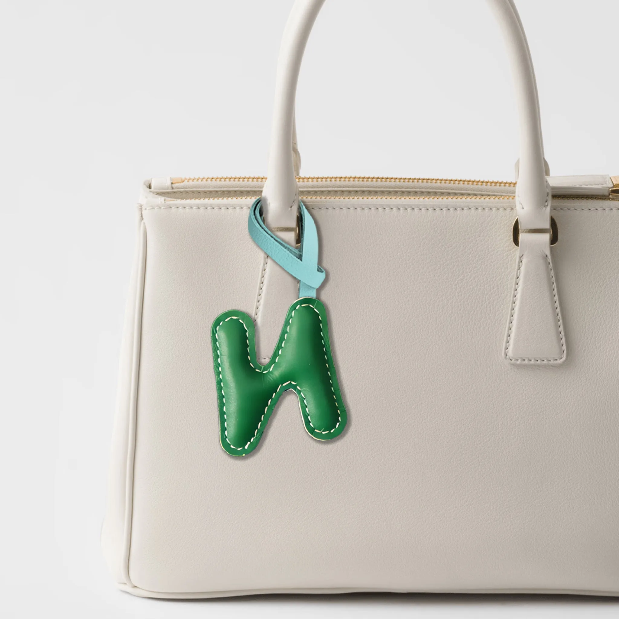 LEATHER INITIALS BAG CHARM